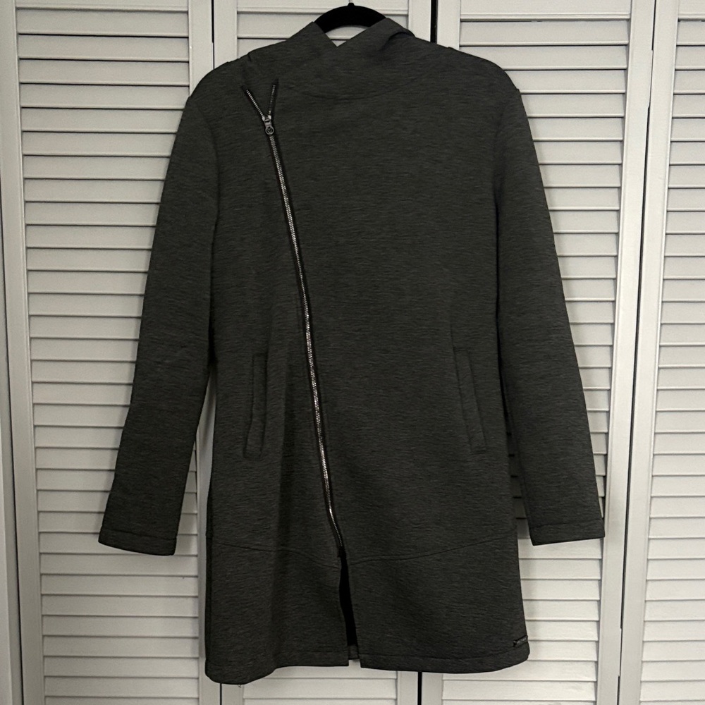 Betsey Johnson Women's Asymmetrical Zip Gray Coat